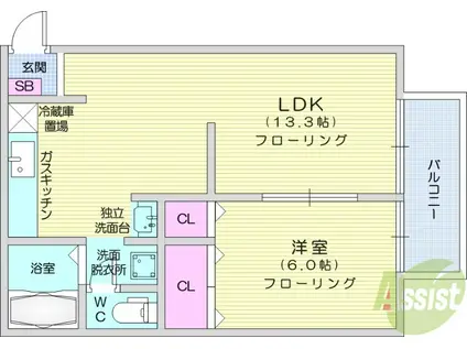 スプルースⅡ(1LDK/2階)の間取り写真
