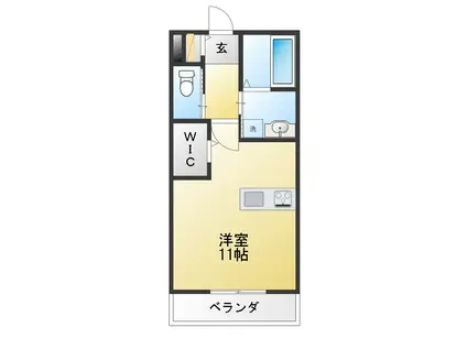 パルテノン(ワンルーム/1階)の間取り写真