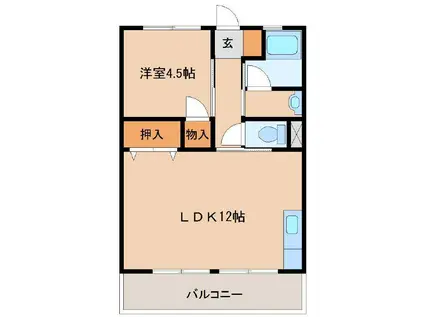 サニーコート(1LDK/2階)の間取り写真