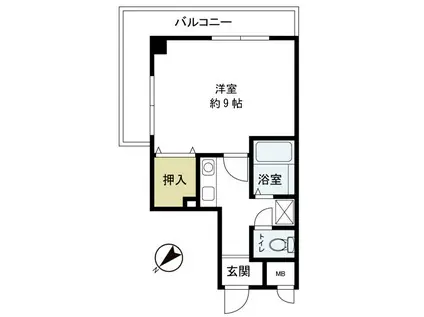 モンリズイエールII(1K/5階)の間取り写真