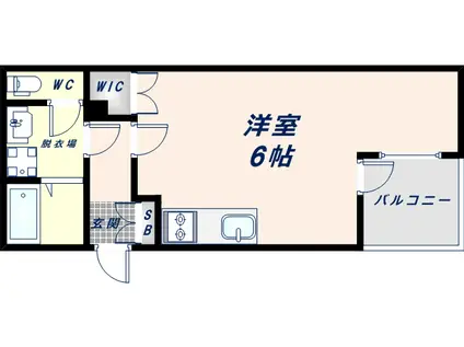 ALEGLIA河内小阪(ワンルーム/3階)の間取り写真
