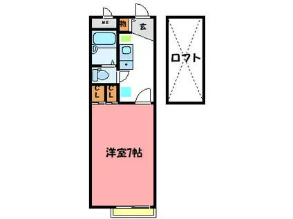 メイセイ(1K/1階)の間取り写真