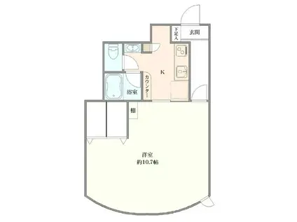 プロローグ青山(1K/2階)の間取り写真