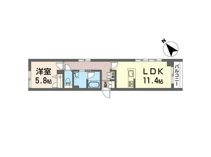 シャンテユーIII(1LDK/2階)の間取り写真