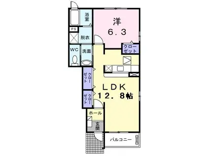 アレグリア・K(1LDK/1階)の間取り写真