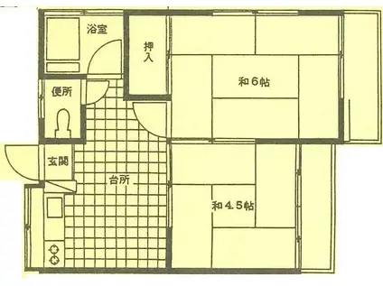 エクレール相南(2DK/2階)の間取り写真