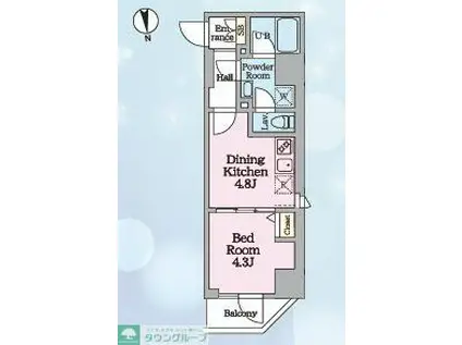 HYS TSURUKAWA(1DK/2階)の間取り写真