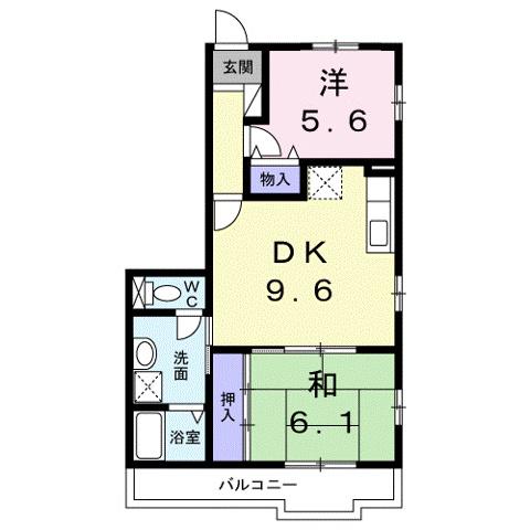 クレセールイマムラ(2LDK/1階)の間取り写真