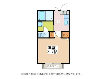 マルシェMIMURA A(1DK/2階)の間取り写真