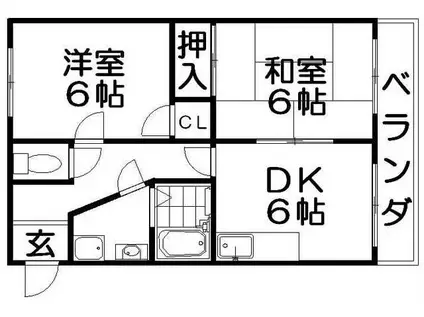 レスターテIV(2DK/1階)の間取り写真