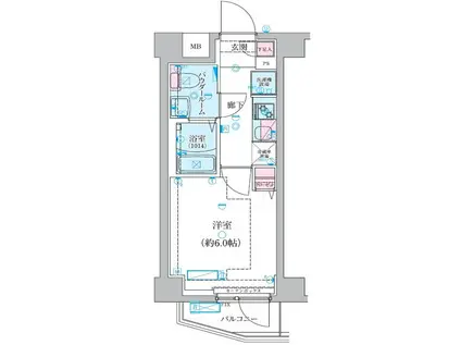 GENOVIA堀切菖蒲園(1K/4階)の間取り写真