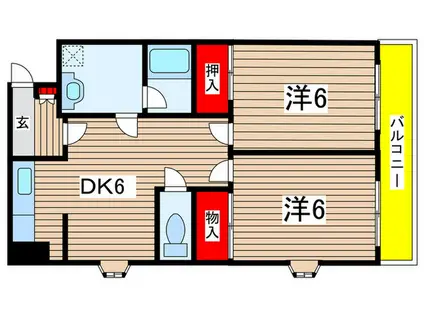 グリーンビラ足立(2DK/3階)の間取り写真