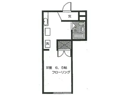 ハイベルハイム(1K/1階)の間取り写真