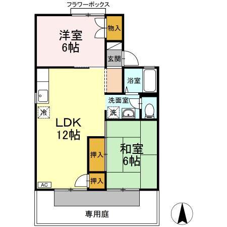 セジュールアイ(2LDK/1階)の間取り写真
