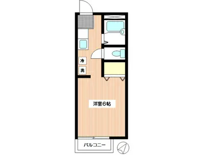 サニーコート(1K/2階)の間取り写真