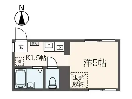 CASA DE ROSA(1K/1階)の間取り写真