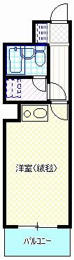 ライオンズマンション東松山第2(ワンルーム/3階)の間取り写真