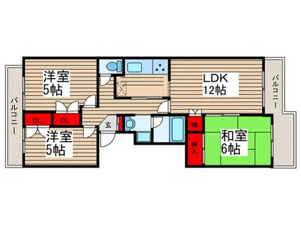 アゼリア2(3LDK/2階)の間取り写真