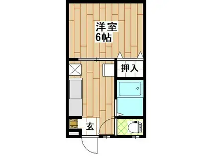 第2木村コーポ(1K/2階)の間取り写真