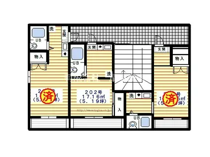 メゾン ウィステリア(ワンルーム/2階)の間取り写真