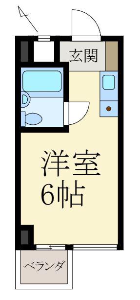 クレール大門川(ワンルーム/4階)の間取り写真