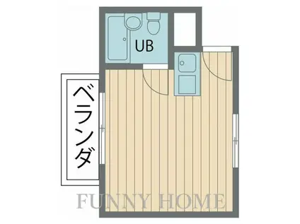 ポルシェ世田谷駒沢(ワンルーム/2階)の間取り写真