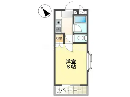 ジョイフル音貝(1K/2階)の間取り写真