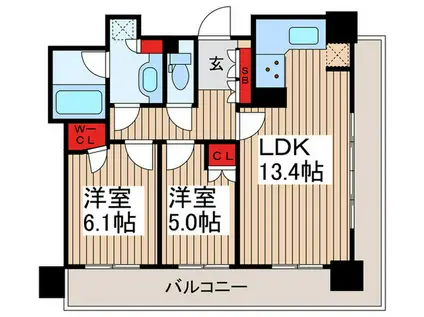 ライオンズマンションコスタ・タワー浦和(2LDK/7階)の間取り写真