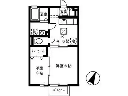 マティエールAOYAMA(2K/1階)の間取り写真