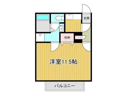 アド・ホックB(1K/1階)の間取り写真