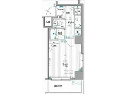 ガーラ文京本駒込(1K/6階)の間取り写真