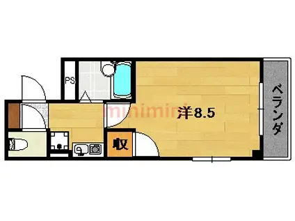 ランフィニ(1K/2階)の間取り写真