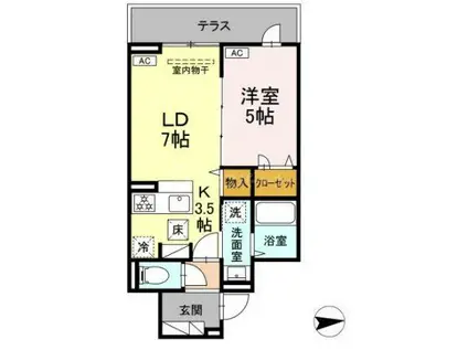 グラナーデ東水元(1LDK/2階)の間取り写真