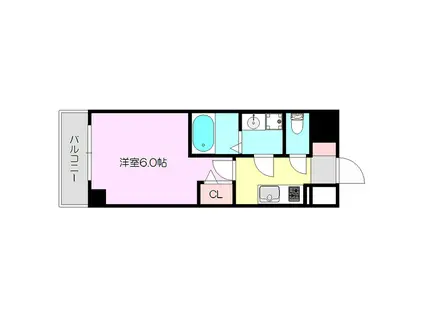 エスリード大阪ザ・ルクス(1K/14階)の間取り写真