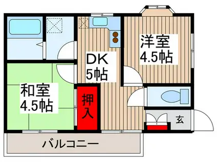 コーポ上木崎(2DK/2階)の間取り写真