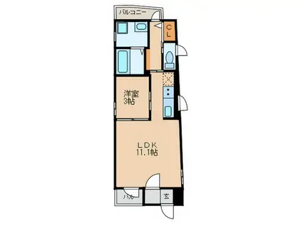 ルーミックノート浄心(1LDK/2階)の間取り写真