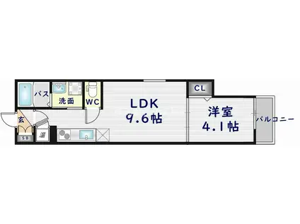 F ASECIA ATTIVOII(1LDK/2階)の間取り写真