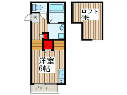ウィステリア(ワンルーム/1階)の間取り写真