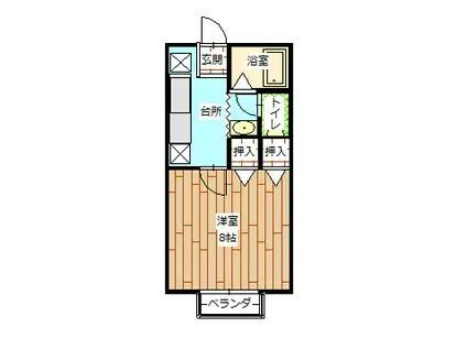 ハイツルミーノ(1K/2階)の間取り写真