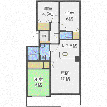 RIVERSIDE中の島(3LDK/5階)の間取り写真