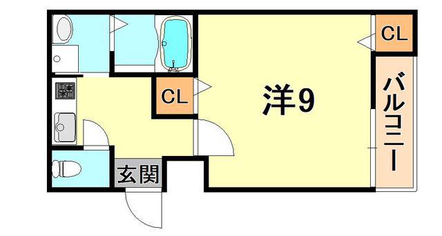 フジパレス兵庫須佐野2番館(1K/3階)の間取り写真