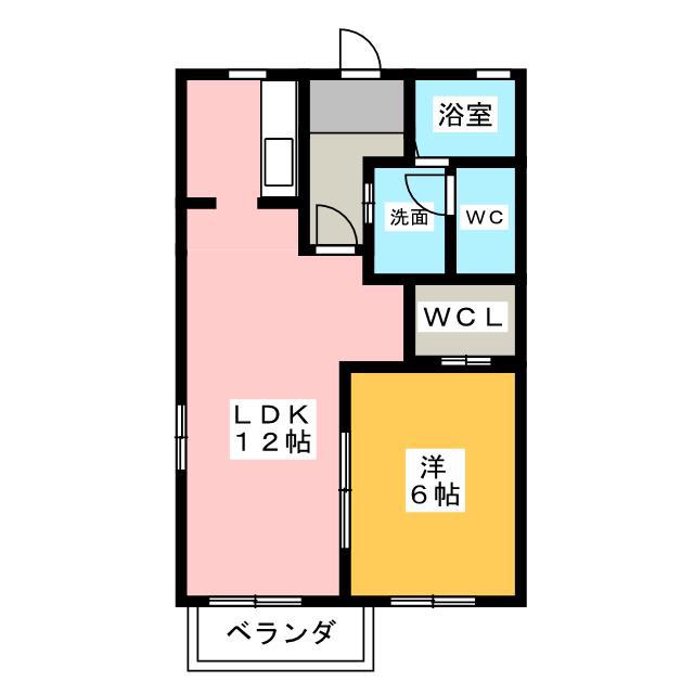 ベルデコート(1LDK/2階)の間取り写真