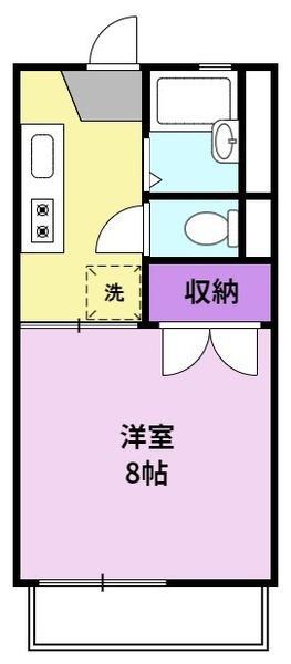 ウッディハイツ(1K/2階)の間取り写真