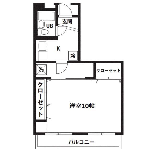 サニ-ヴィラD(1K/1階)の間取り写真