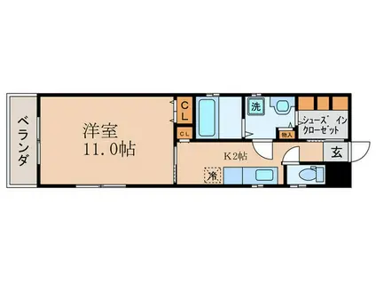グランシャリオレアル(1K/1階)の間取り写真