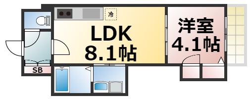 ネオシオン(1LDK/2階)の間取り写真
