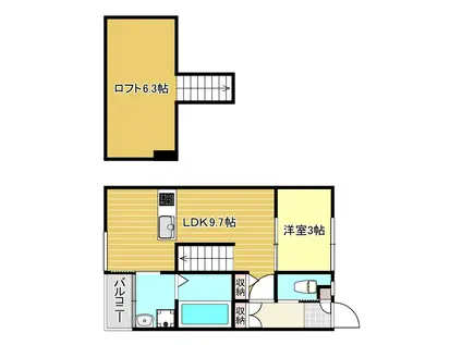 ユーリア宝出(1LDK/1階)の間取り写真