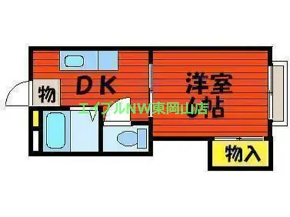 カレッジ浜(1K/1階)の間取り写真