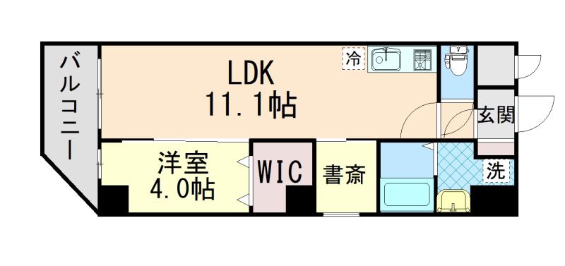 E-C EST BIEN灘(1LDK/4階)の間取り写真