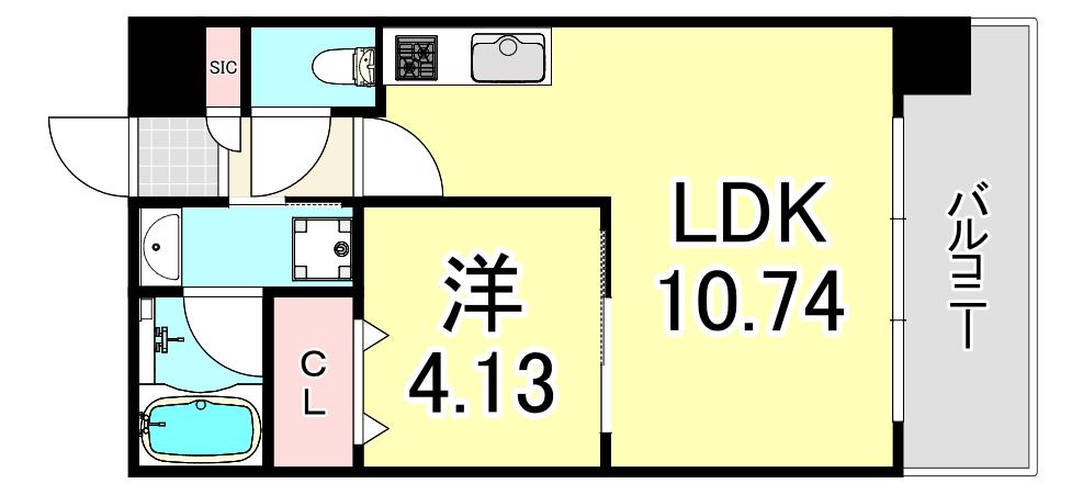 プレジオ御幣島(1LDK/12階)の間取り写真